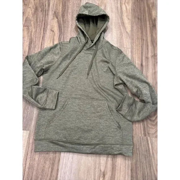 Adidas Climawarm Fleeced Athletic Sweatshirt Gym Running Hoodie Green Thumb SZ S