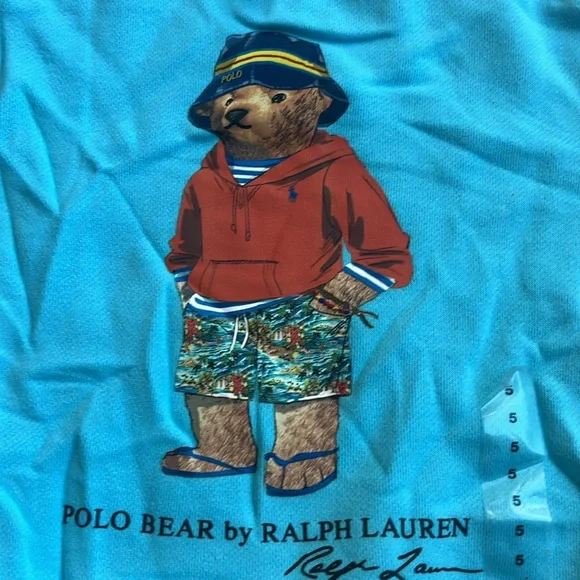 Polo Ralph Lauren Laguna Beach Bucket Hat Bear Sweatshirt Blue Kid's Size 5 NWOT