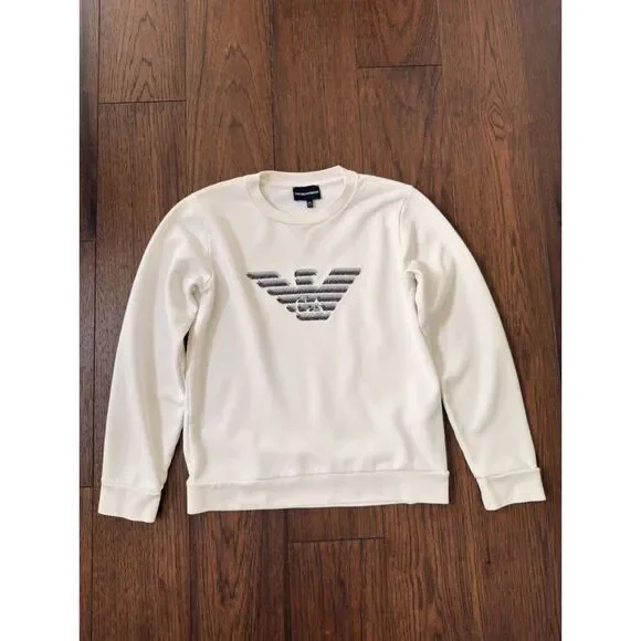 Emporio Armani Girls Sketch Eagle Logo Sweatshirt Size 12