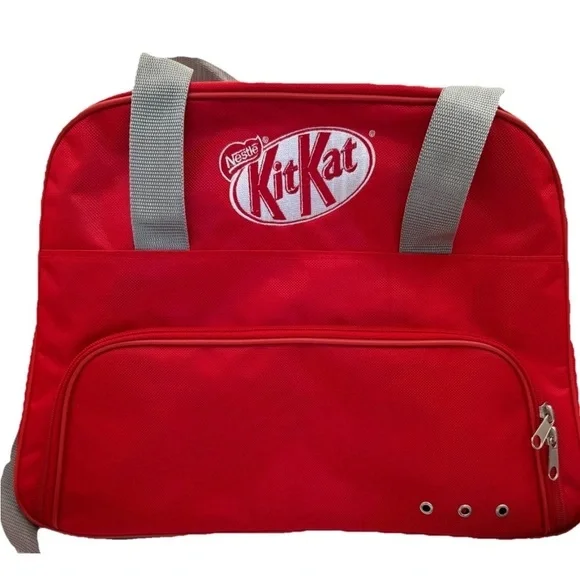 KitKat Large Weekender Tote Duffle Bag Double Handle Adjustable Shoulder Strap