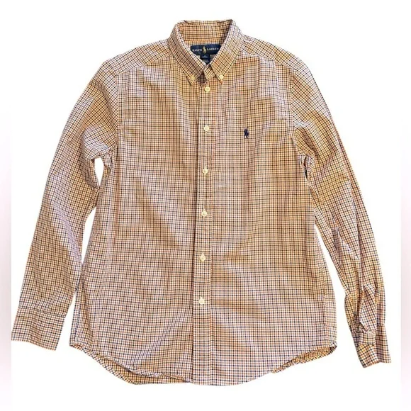 Boys Polo Ralph Lauren Gingham Button Down Shirt | Large 14/16