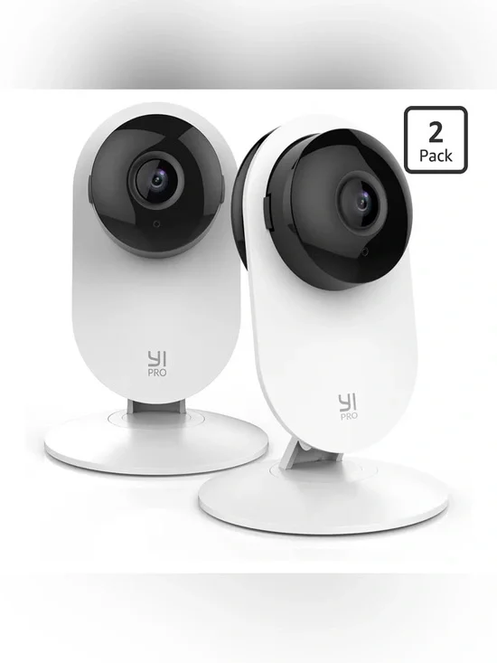 YI Pro Indoor Security Camera Pair - White