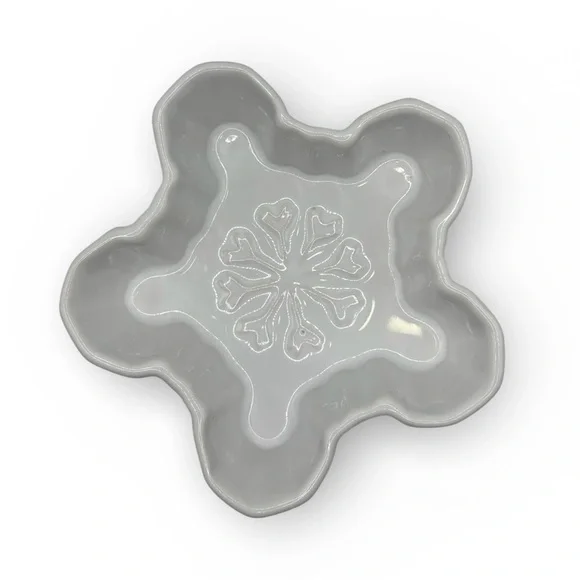 Threshold Target White Snowflake Dish Ramekin Winter Stoneware