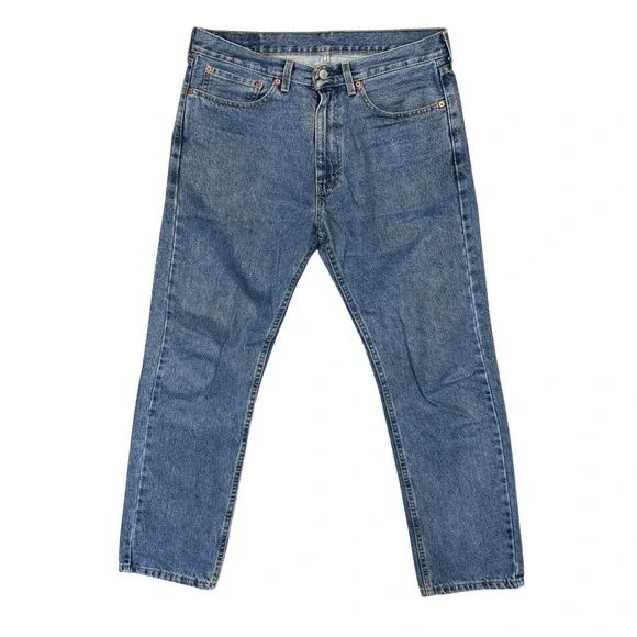 Levi's 505 Regular Fit Jeans Mens Straight Leg 34x30 Blue Cotton Classic Denim