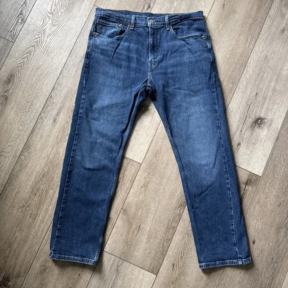 Levis 505 Jeans Mens 34x30 Blue Medium‎ Wash Straight Leg Regular Fit Zip Fly