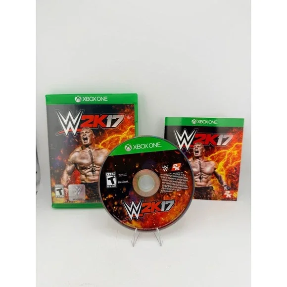 WWE 2K17 Xbox One Microsoft 2016 Wrestling Game Brock Lesnar CIB Complete
