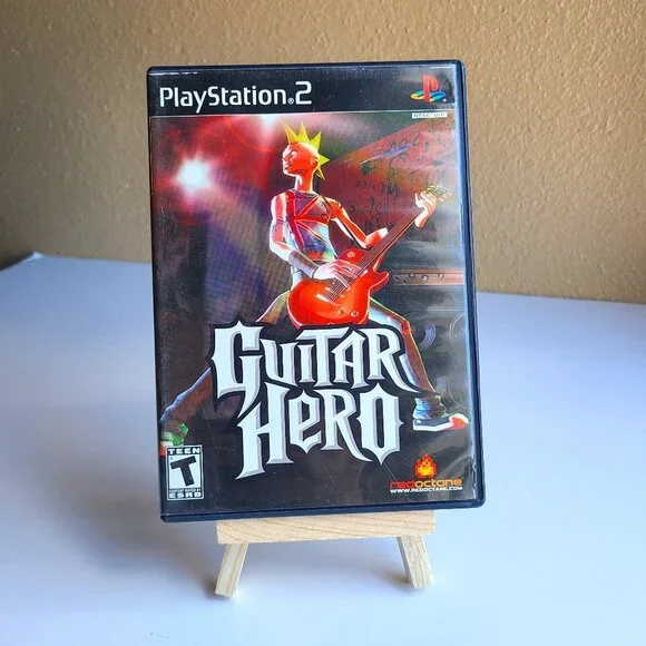 Playstation 2 PS2 Guitar Hero Game Rated T 2005 Red Octane Harmonix 1483