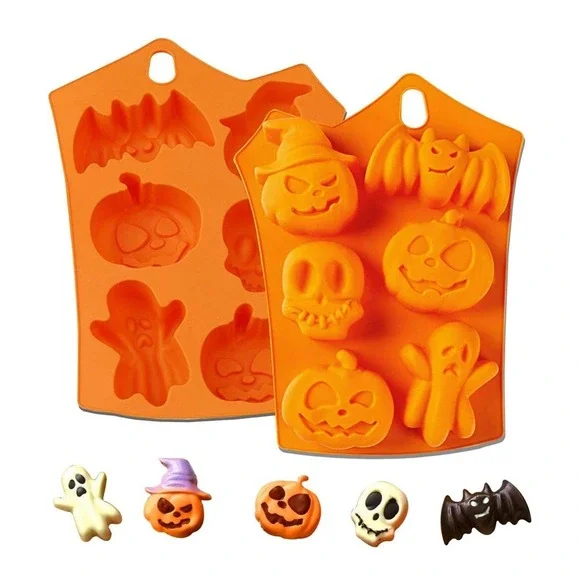 Halloween Pumpkin Cupcake Mold Pan Wilton Cake Silicone Baking‎ Muffin Mini Jack