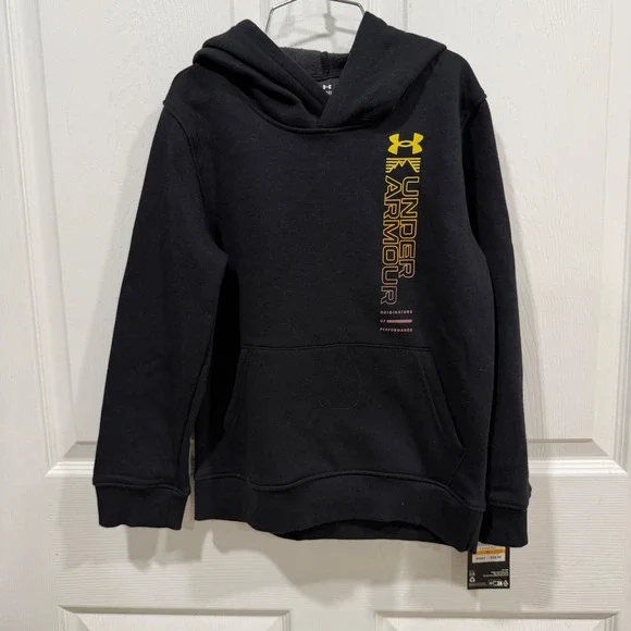 Under Armour Kids Black Graphic Hoodie Sweatshirt YS UOFII38F-001 New