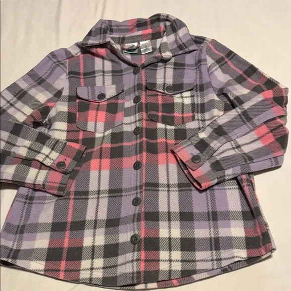 Extremely Me Fleece Plaid Kids Shirt - Purple, Pink, and Black
