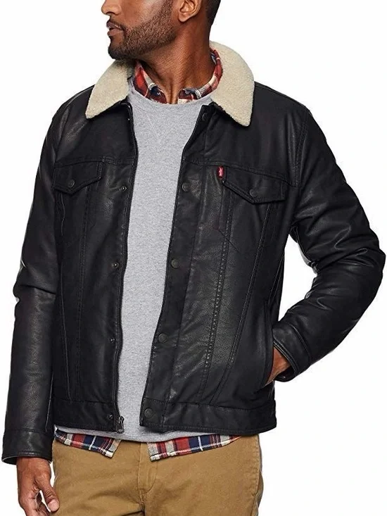 Levi's‎ Faux Leather Sherpa Trucker Jacket
