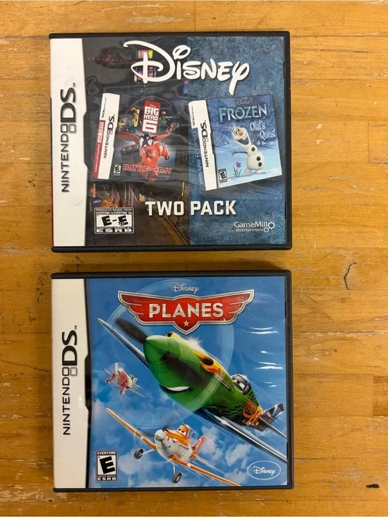 Lot of 2: Disney Planes/Big Hero 6 & Frozen Olaf's Quest (2 Pack) Nintendo DS
