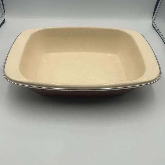 Paula Deen Red Speckled Enamel on Steel Rectangular Baking Pan Casserole 10x14