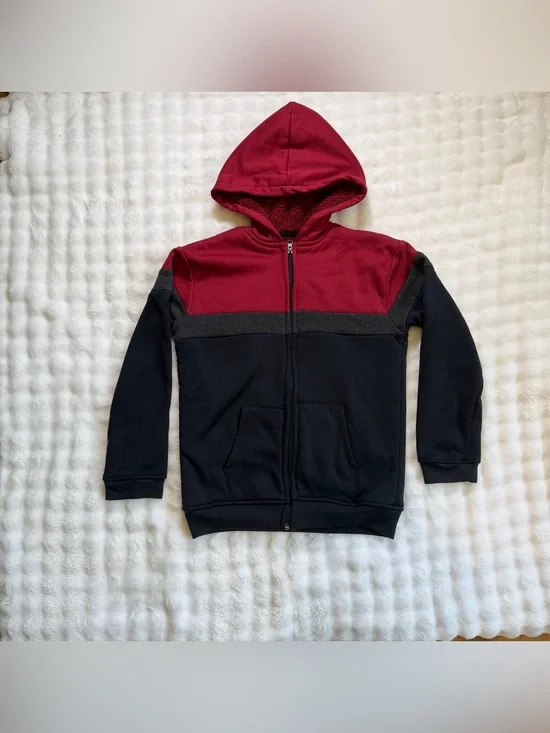 COOKIES BRAND Kids Sherpa Lined Zip Up Long Sleeve Sweater Hoodie Size 14/16