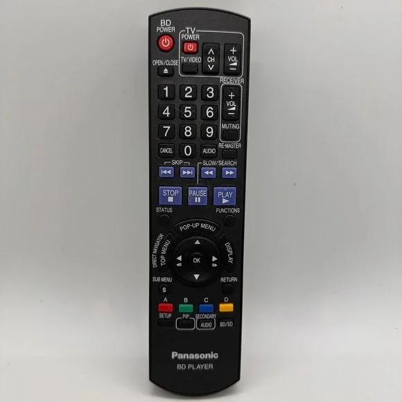 Panasonic BD Player Remote Control Replacement N2QAYB000317 Black‎