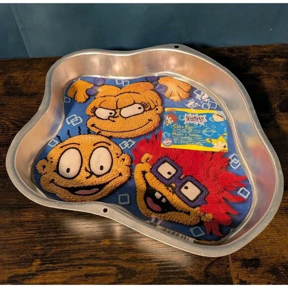 Vtg Rugrats Cake Pan Wilton Aluminum Baking Mold Nickelodeon Rug Rats Tommy 1998