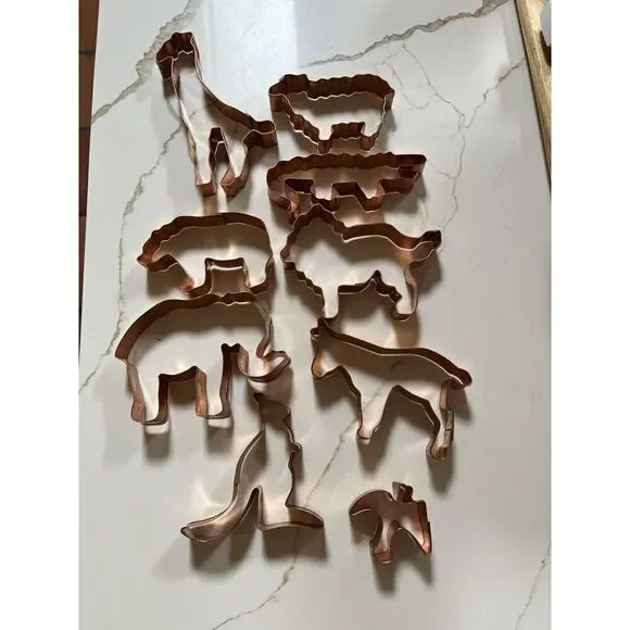 Lot Of 9 Martha Stewart by Mail Noah's Ark Copper Cookie Cutter Kit Set