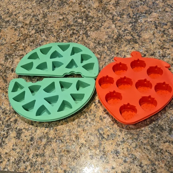Green and Red Fruit-Shaped Silicone Molds