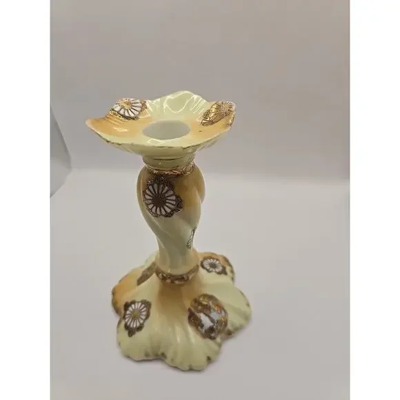 Vintage Japanese Hand Painted Candle Holder