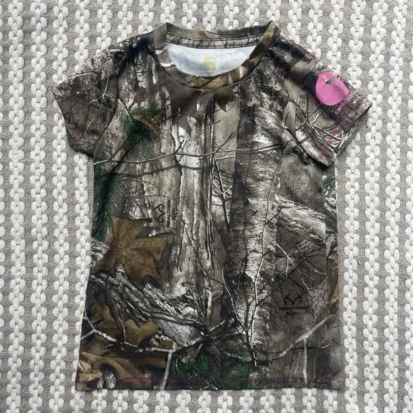 CARHARTT Girls Size 5 Force Performance Camo TShirt Hunting Outdoor Woods School