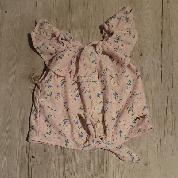 Tahari Light Pink Floral Kids Blouse