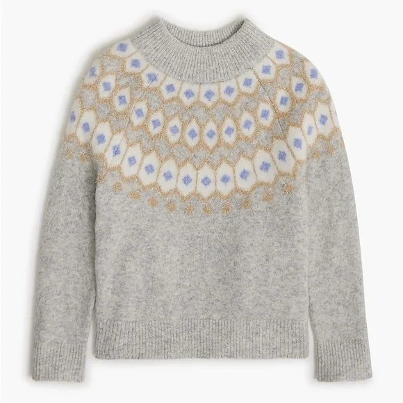 Crewcuts Gray and Blue Patterned Sweater