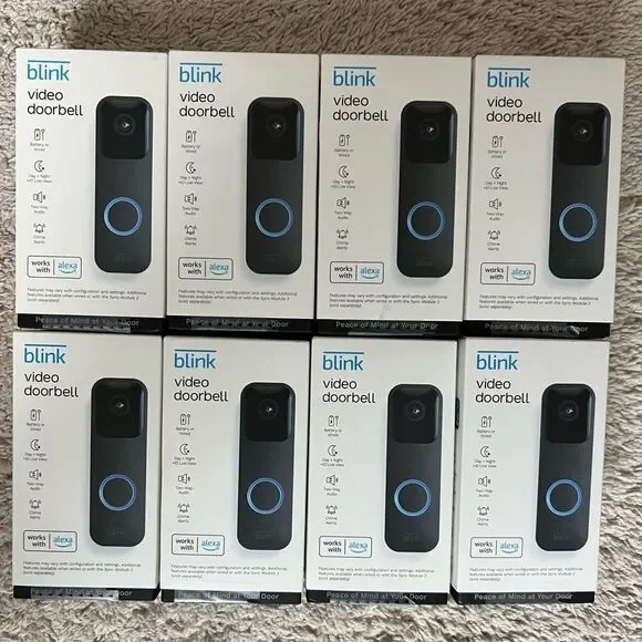 Blink Video Doorbell 2Way Audio HD Video Motion & Chime Wireless/Wired-W…