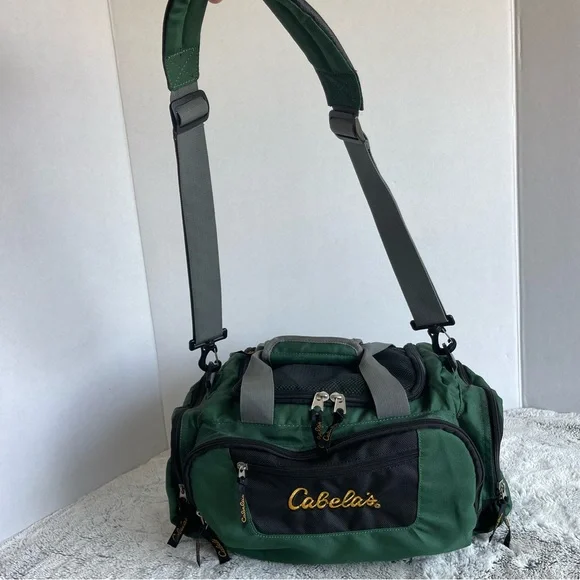Cabela's Durable Nylon Catch-All Gear Bag Small Duffle Multi-Pocket Army Green