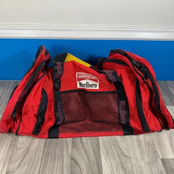 Vintage 90s Marlboro Unlimited Gym Duffle Bag Adventure Team Promo VTG