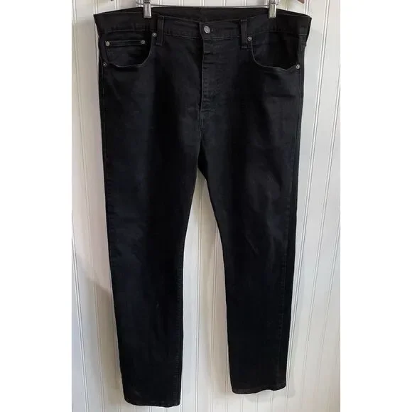 Levi's 502 Jeans‎ Mens Faded Black 38x34 (Actual 40x31) Stretch Tapered Fit