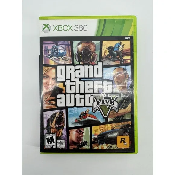 Grand Theft Auto V GTA 5 Xbox 360 Rockstar Games With Manual and Map CIB