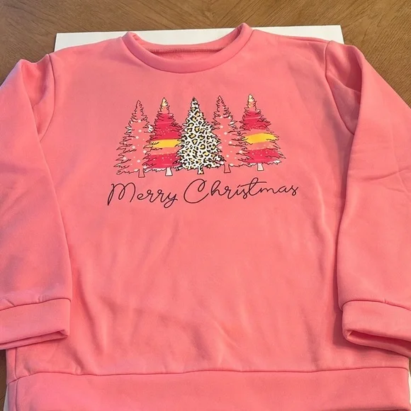 Pink Merry Christmas Sweatshirt One Size