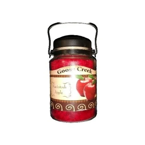 MACINTOSH APPLE Goose Creek Candle Red Large Jar Lantern Style Lid W/‎ Handle