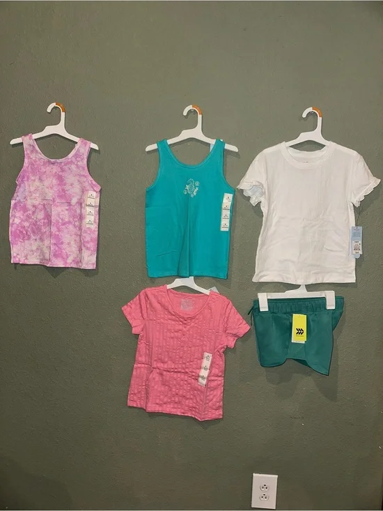 Cat & Jack Girls Tank & Tee Set - Pink, Teal, White, Purple