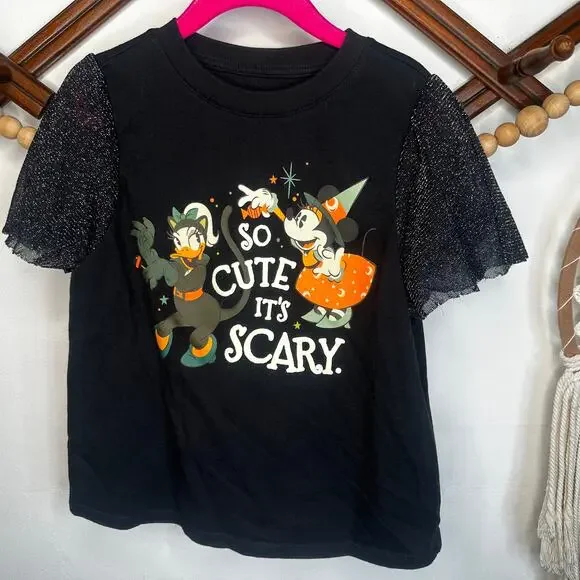 Disney Parks Daisy Minnie Black Halloween Graphic T