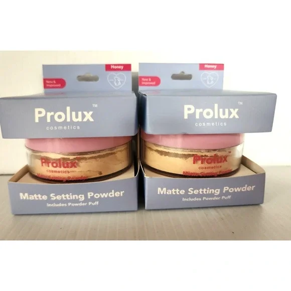 PROLUX Cosmetics Matte Setting Powder With Puff ~ Honey (2) New