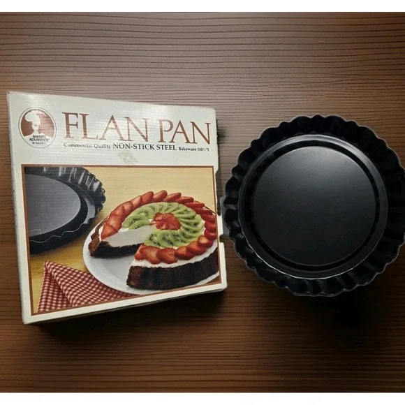 Vintage Roshco‎ Bakers Advantage Commercial Quality Non-Stick Steel FLAN PAN NEW