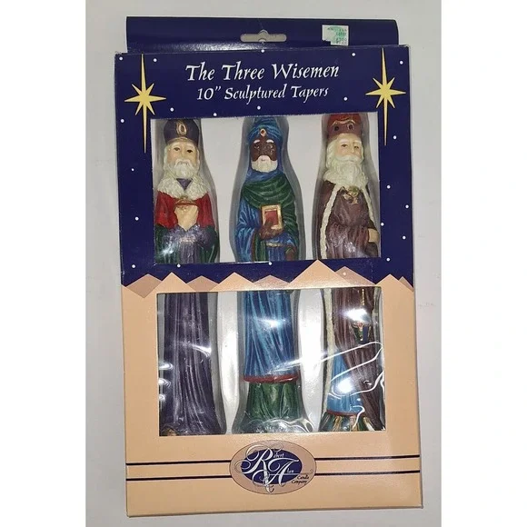 The Three‎ Wise Men 10 Inch Sculputured Candles Xmas