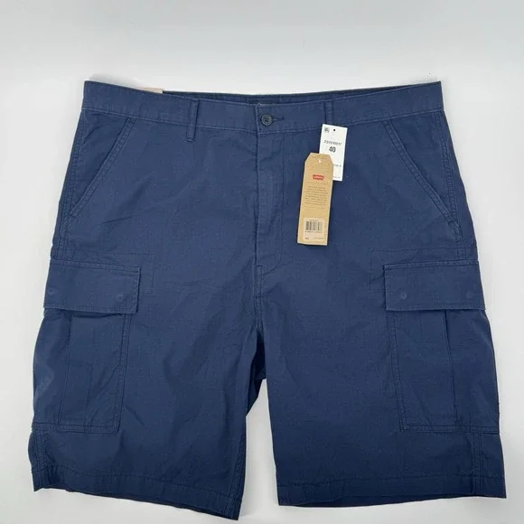 Levi's Cargo Shorts Mens 40 Blue Ripstop Utility Tactical Hiking Work Outdoor