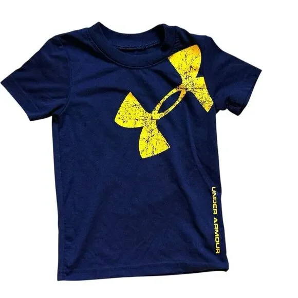 Baby Boys Under Armour Cotton Large Logo Graphic Short Sleeve Shirt - Sz 18 mo