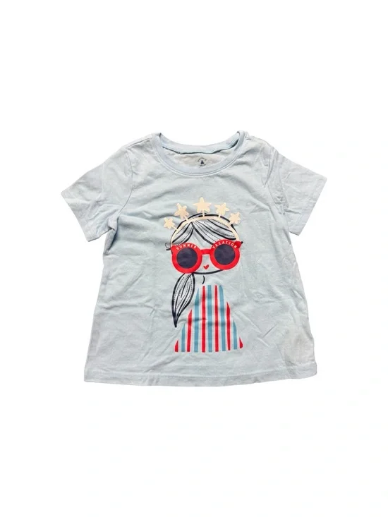 Baby Gap Girls Light Blue Graphic T-Shirt Size 5 Summer Vacation Tee