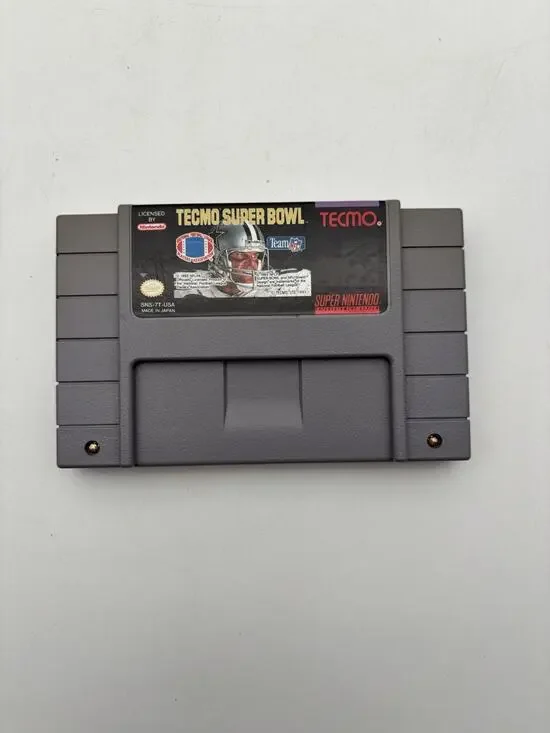 Tecmo Super Bowl (Super Nintendo SNES, 1993) Authentic Tested Working VG Cond