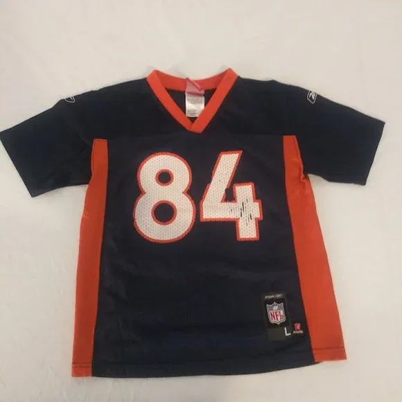 NFL RBK Denver Broncos #84 Walker boys size L (7) blue, white and orange jersey