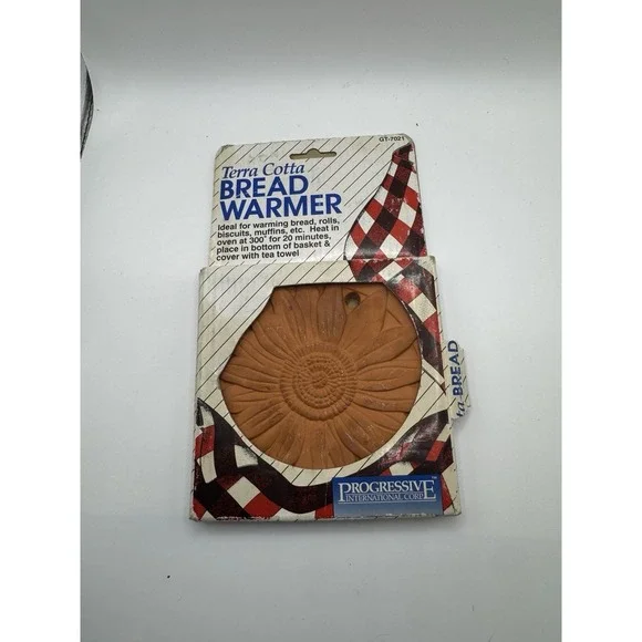 Vintage‎ Terra Cotta Bread Warmer Progressive GT-7021 Flower Design 1994 New