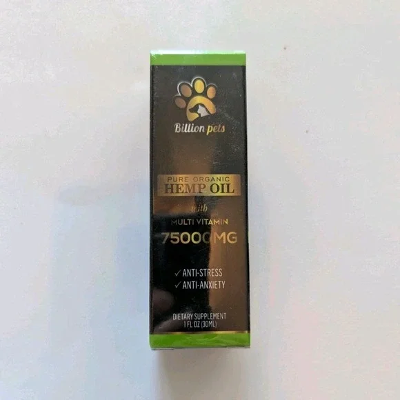 Billion Pets Organic Hemp Oil 75000mg Anti-Stress Anti-Anxiety