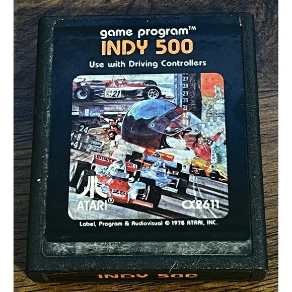 Atari Indy 500 Video Game Cartridge CX2611 Retro‎ Racing 1978 2600 VCS