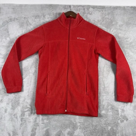 Columbia Fleece Jacket Red Full Zip Outdoor Boys  Size Extra‎ Large