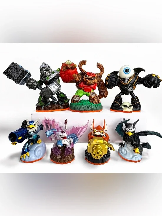 Skylanders Giants Lot Of 7 , Eye Brawl, Crusher, Tree Rex, Sonic Boom + 3,Tested