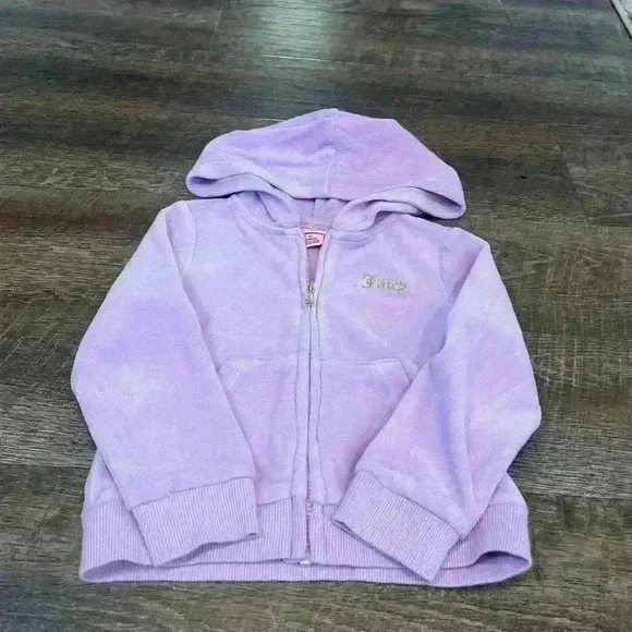 Juicy Couture Pink jacket size 3T Hoodie Sweatshirt Zip Up In Good Condition
