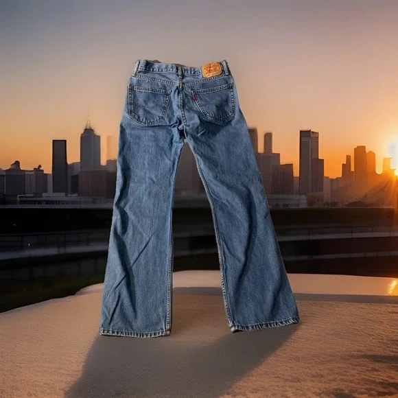 LEVIS 505 Jeans Mens 33x32 Blue Denim Regular Fit Straight‎ Leg Light Wash Y2K